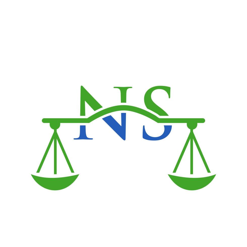 brief NS wet firma logo ontwerp voor advocaat, gerechtigheid, wet procureur, legaal, advocaat onderhoud, wet kantoor, schaal, wet stevig, advocaat zakelijke bedrijf vector