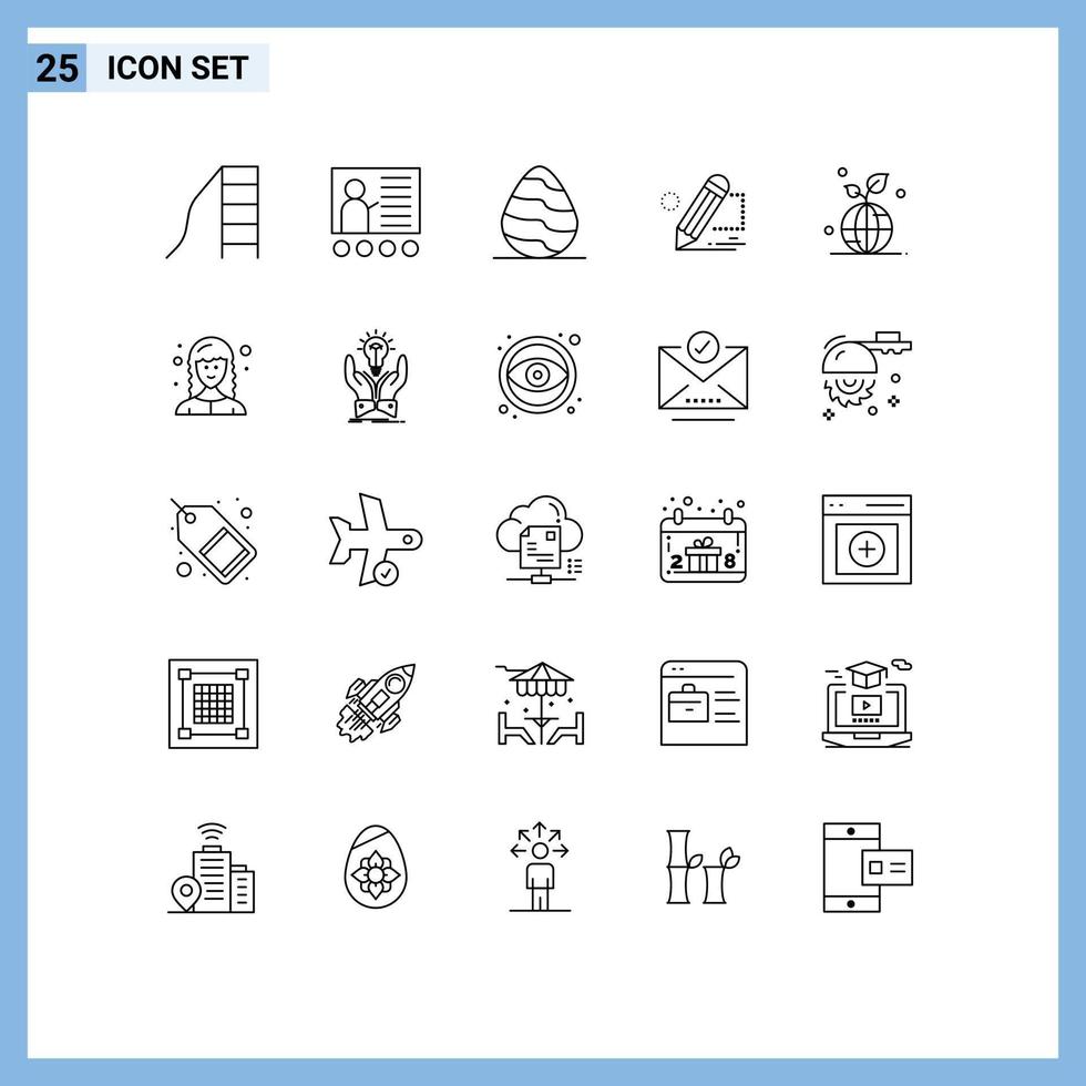 reeks van 25 modern ui pictogrammen symbolen tekens voor trek schilderij leraar Darwing voorjaar bewerkbare vector ontwerp elementen