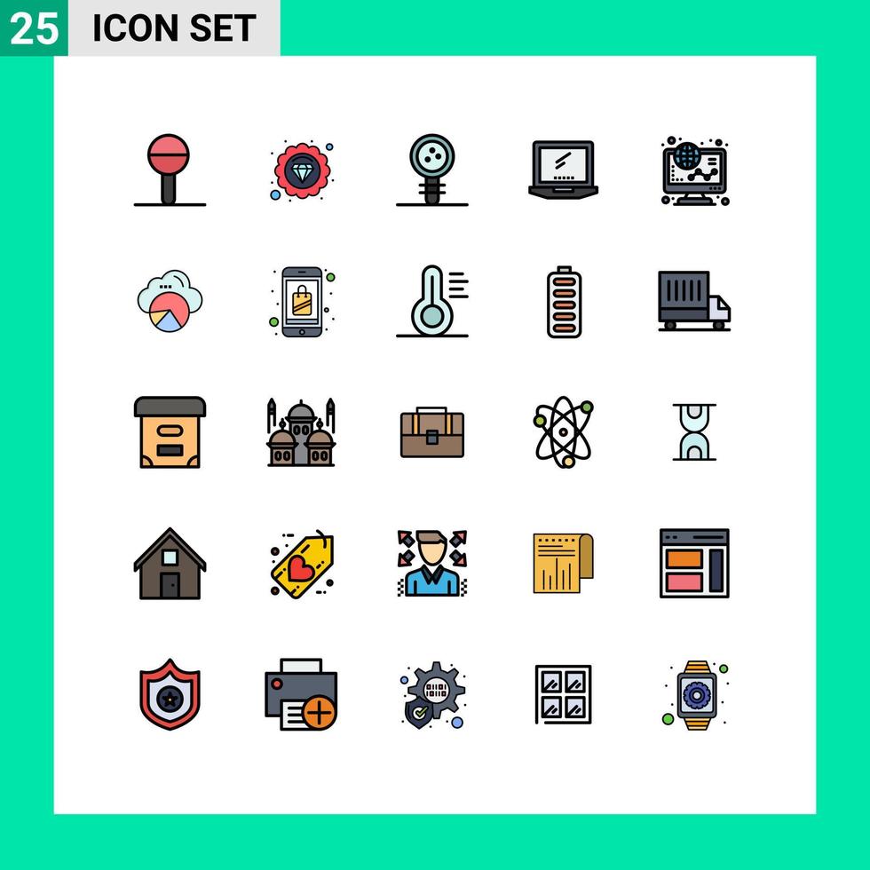 25 creatief pictogrammen modern tekens en symbolen van ecommerce imac onderwijs apparaat computer bewerkbare vector ontwerp elementen