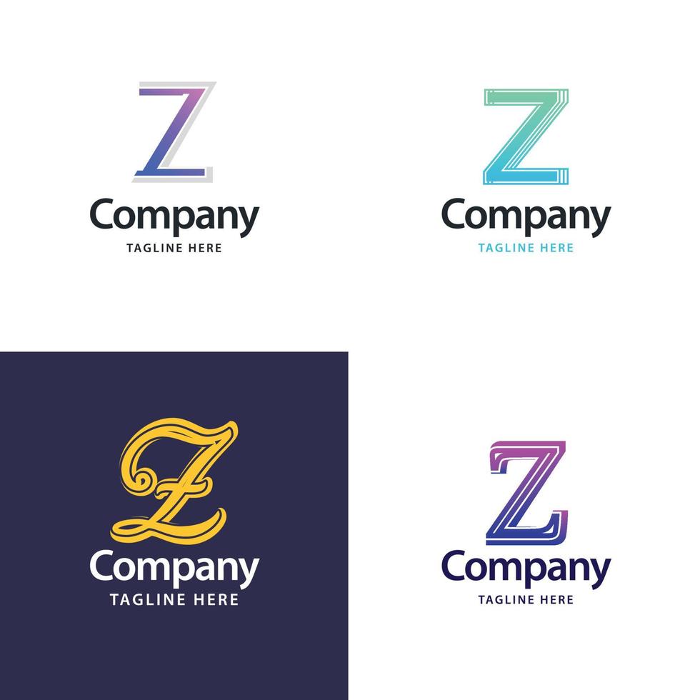 brief z groot logo pak ontwerp creatief modern logos ontwerp voor uw bedrijf vector