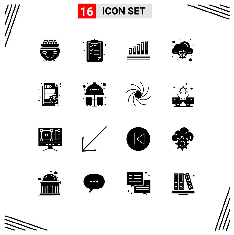 reeks van 16 modern ui pictogrammen symbolen tekens voor papier online onderwijs berekenen bedrijf bewerkbare vector ontwerp elementen