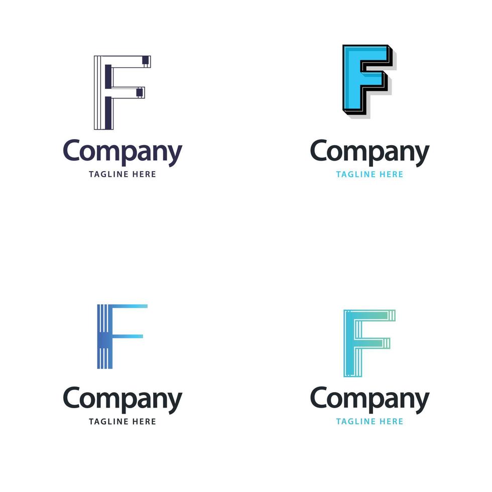 brief f groot logo pak ontwerp creatief modern logos ontwerp voor uw bedrijf vector