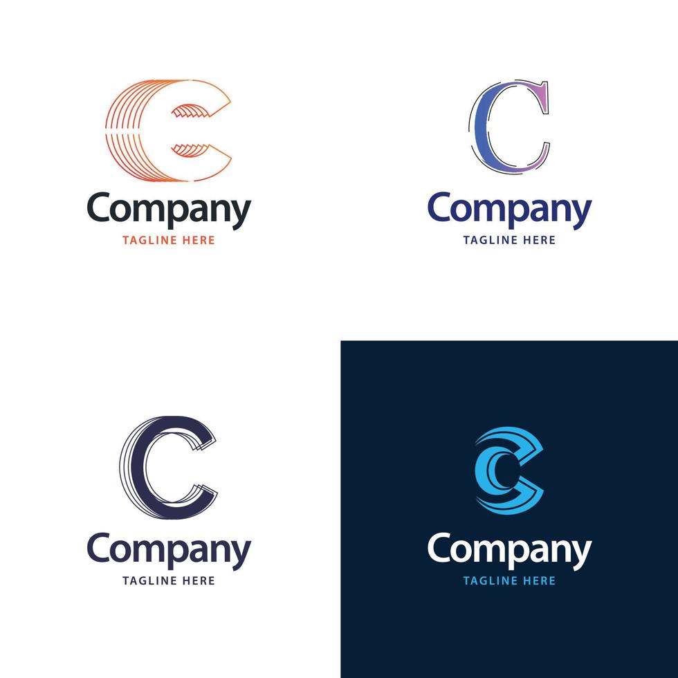 brief c groot logo pak ontwerp creatief modern logos ontwerp voor uw bedrijf vector