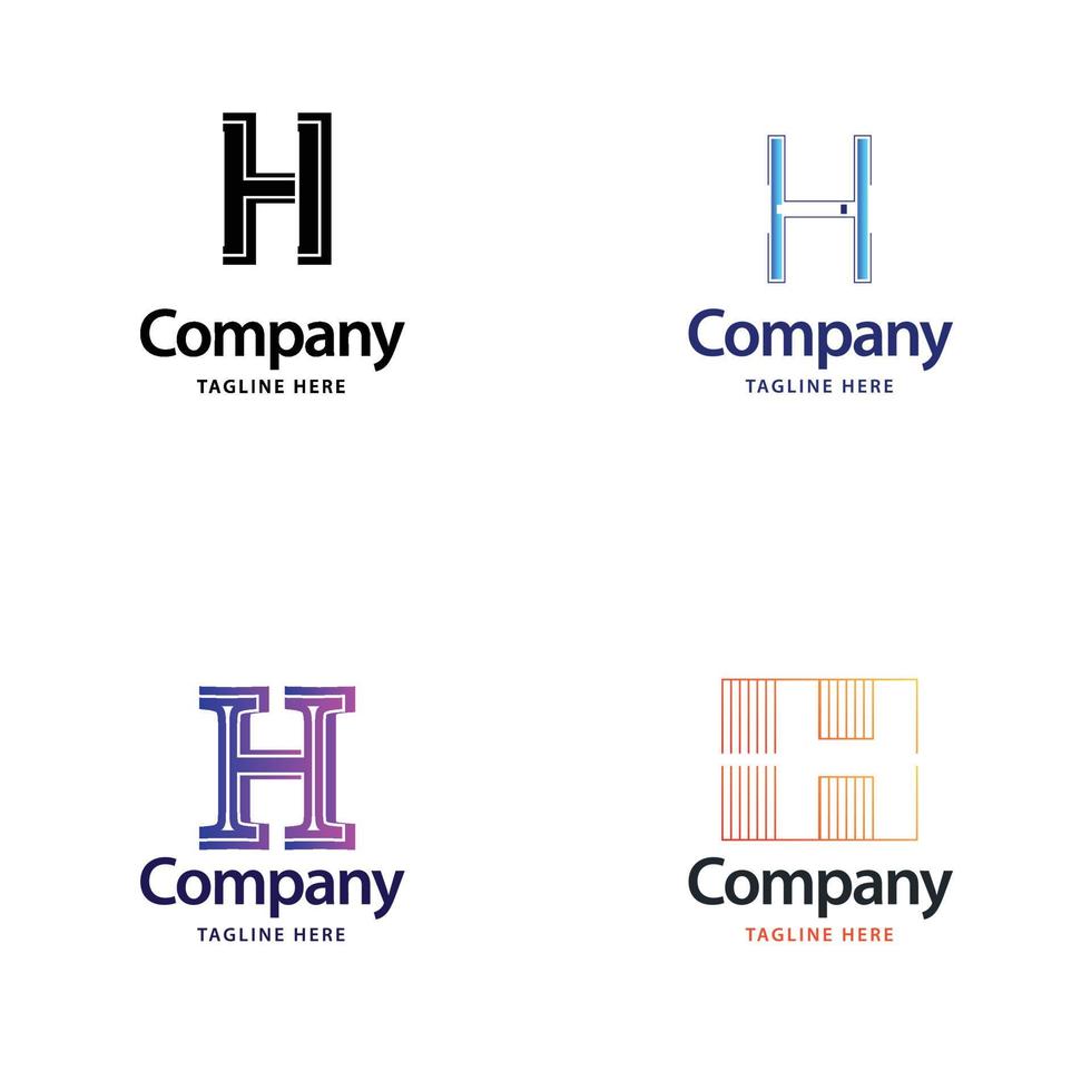 brief h groot logo pak ontwerp creatief modern logos ontwerp voor uw bedrijf vector