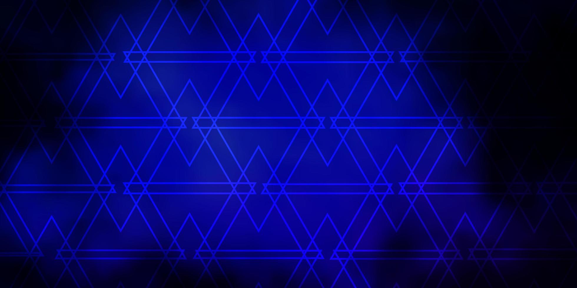 donkerblauwe vectorachtergrond met lijnen, driehoeken. vector