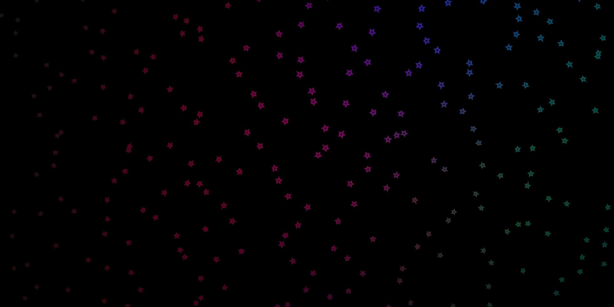 donker veelkleurig vectorpatroon met abstracte sterren. vector
