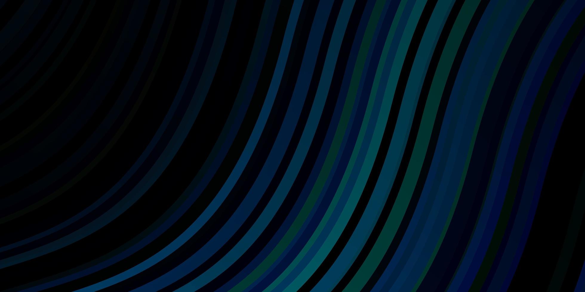 donkerblauwe, groene vectorachtergrond met krommen. vector