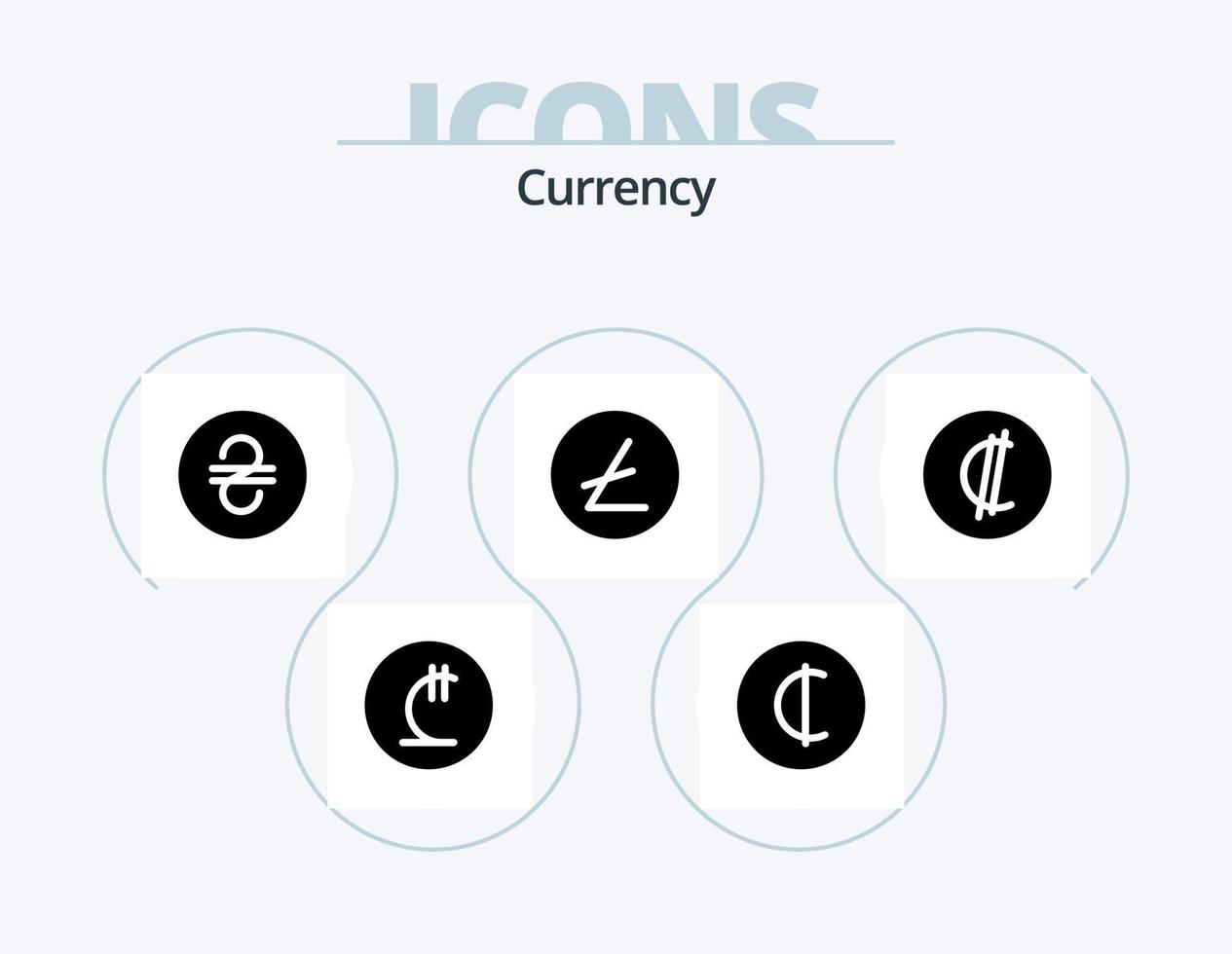 valuta glyph icoon pak 5 icoon ontwerp. . blockchain . geld. lite munt . Oekraïne vector