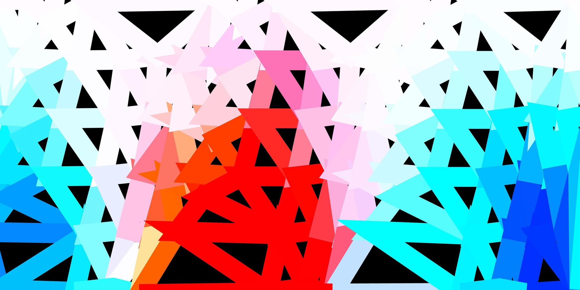 lichtblauw, rood vector driehoek mozaïek behang