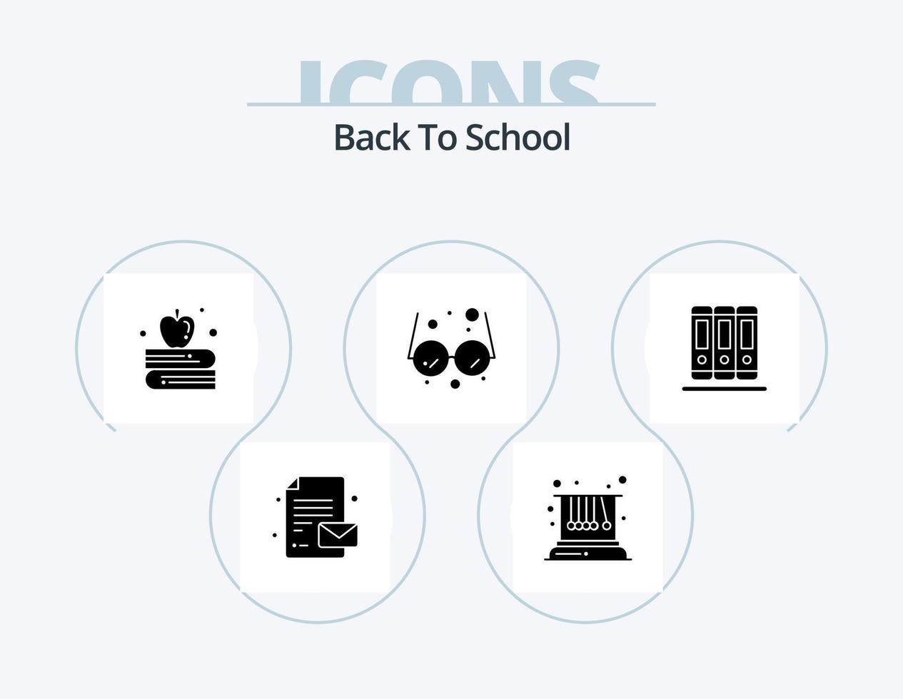terug naar school- glyph icoon pak 5 icoon ontwerp. . bibliotheek. appel Aan boek. onderwijs. onderwijs vector