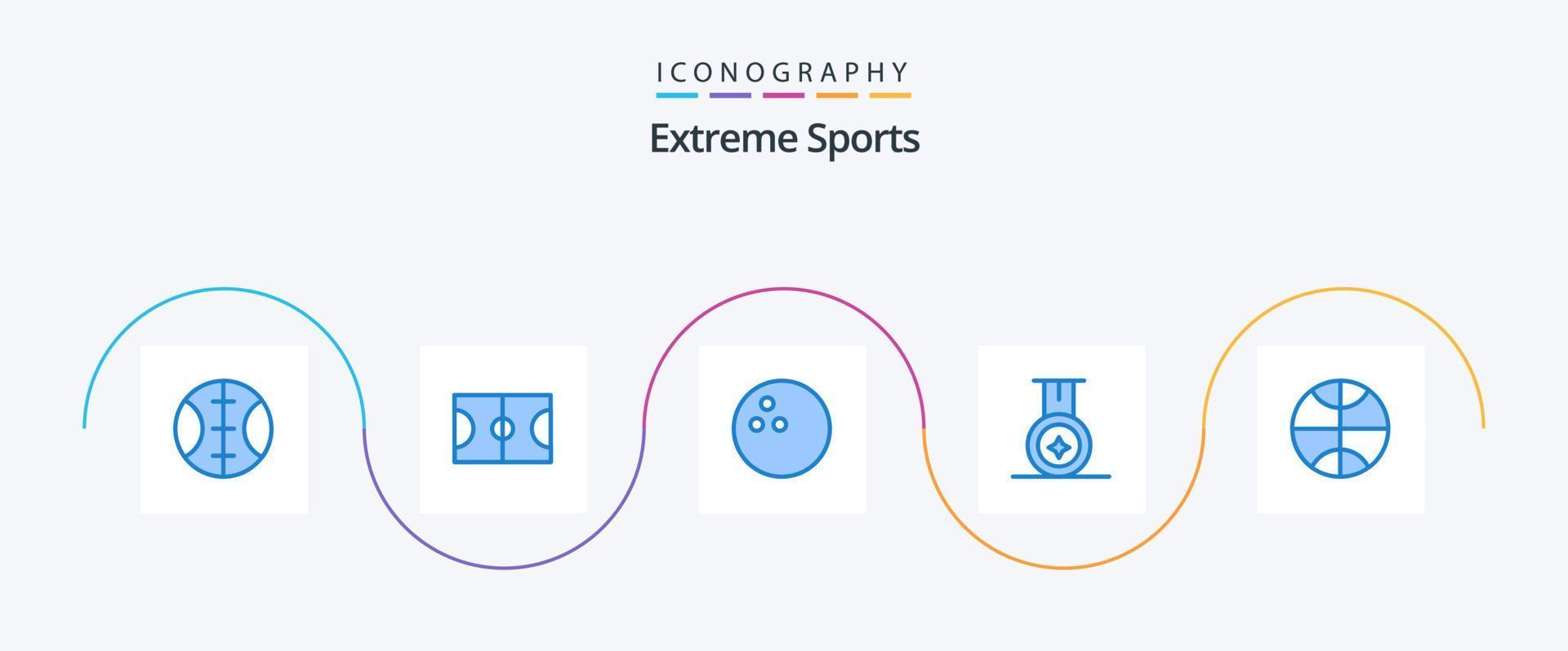 sport blauw 5 icoon pak inclusief . sport. vector