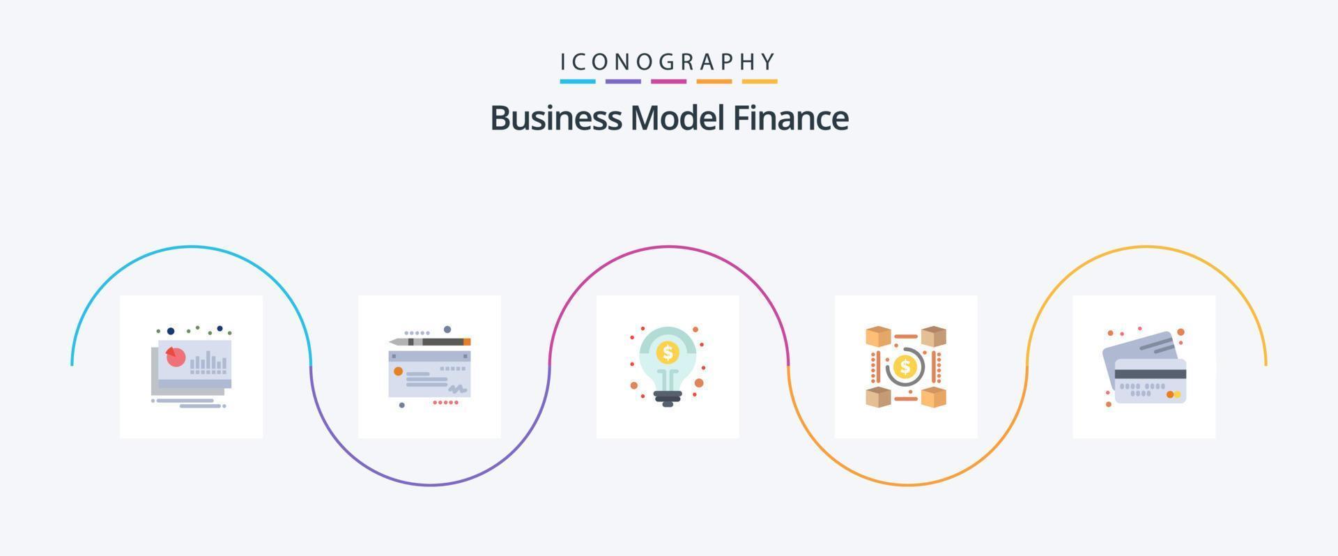 financiën vlak 5 icoon pak inclusief bankieren. p.p. financieel. netwerk. blockchain vector