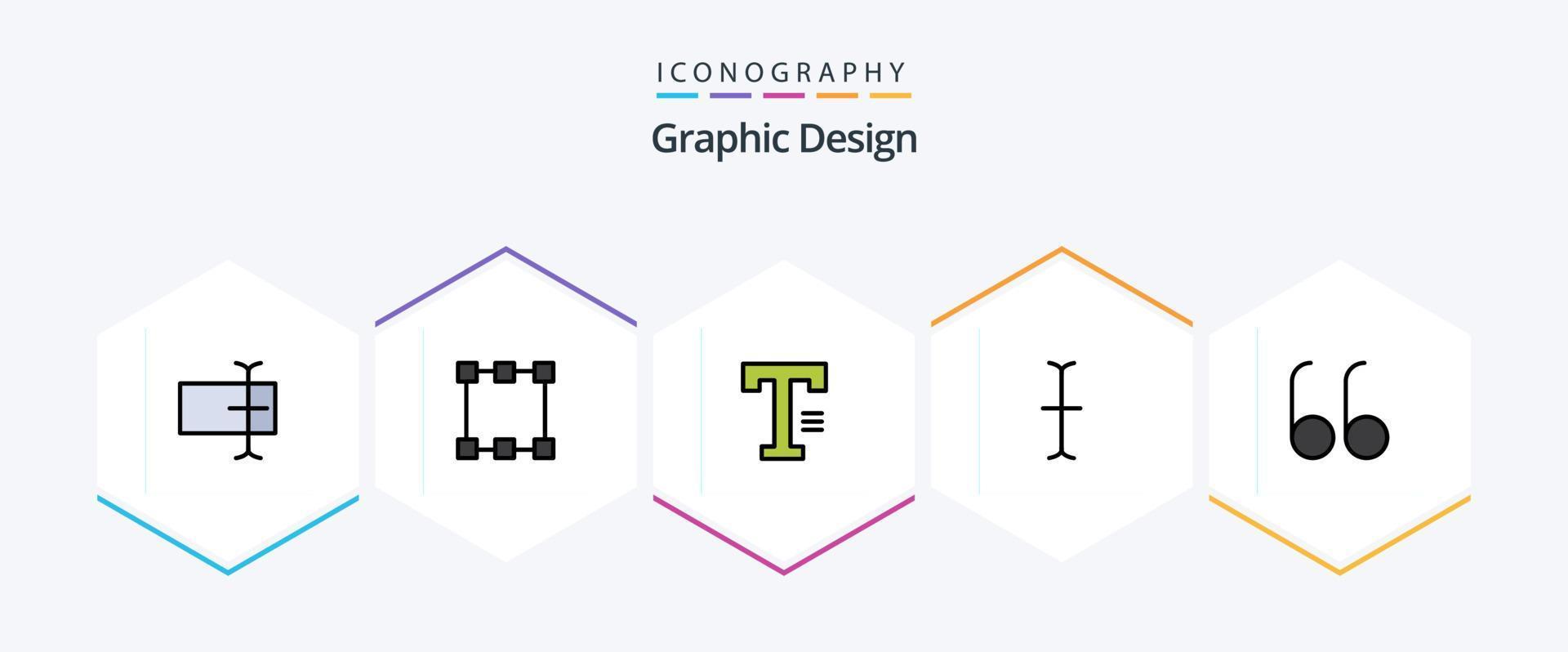 ontwerp 25 gevulde lijn icoon pak inclusief . schrijven. . Open vector