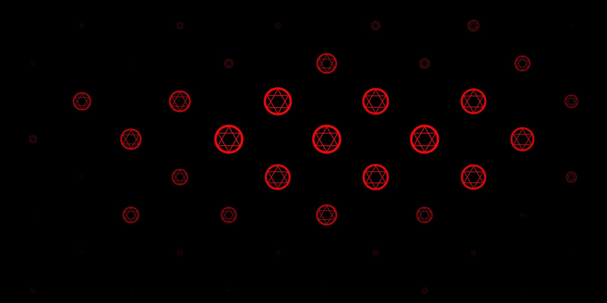 donkerrode vectortextuur met godsdienstsymbolen. vector
