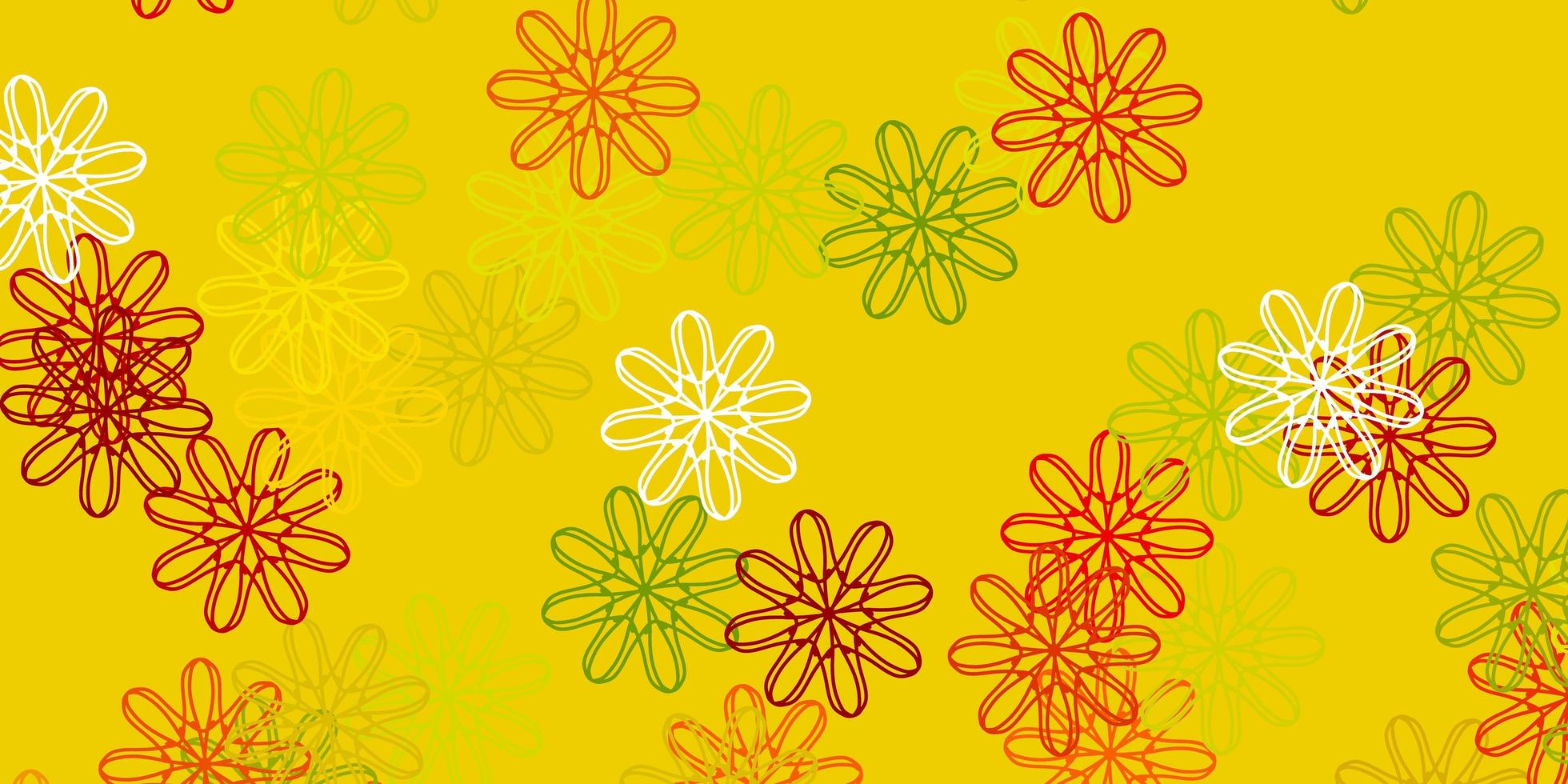 lichtgroen, rood vector natuurlijk kunstwerk met bloemen.