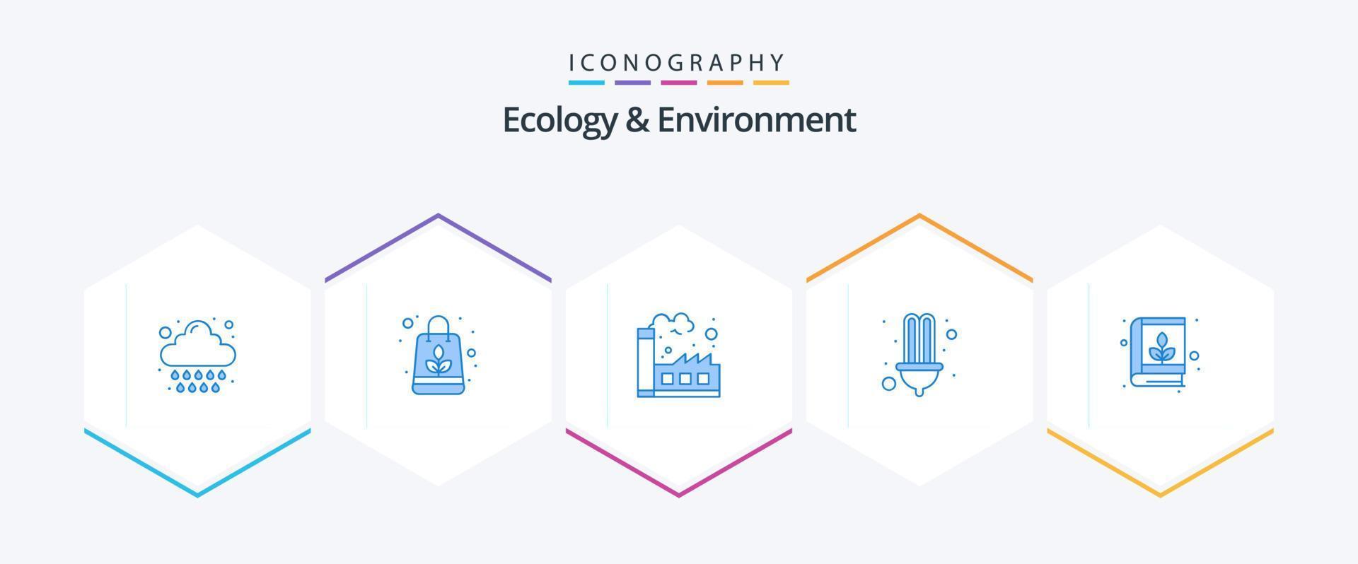 ecologie en milieu 25 blauw icoon pak inclusief kennis. onderwijs. groente. stroom. energie vector