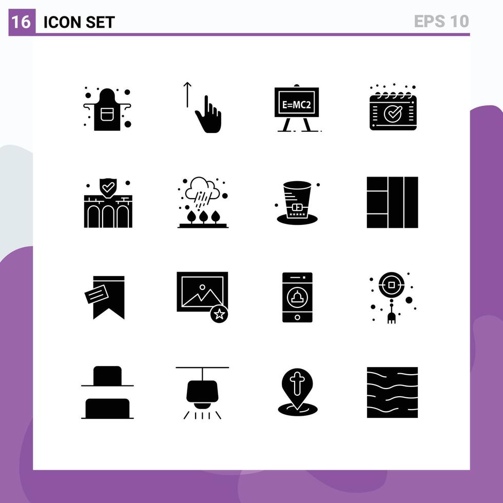 reeks van 16 modern ui pictogrammen symbolen tekens voor bouw gebouw chemie schema afspraak bewerkbare vector ontwerp elementen