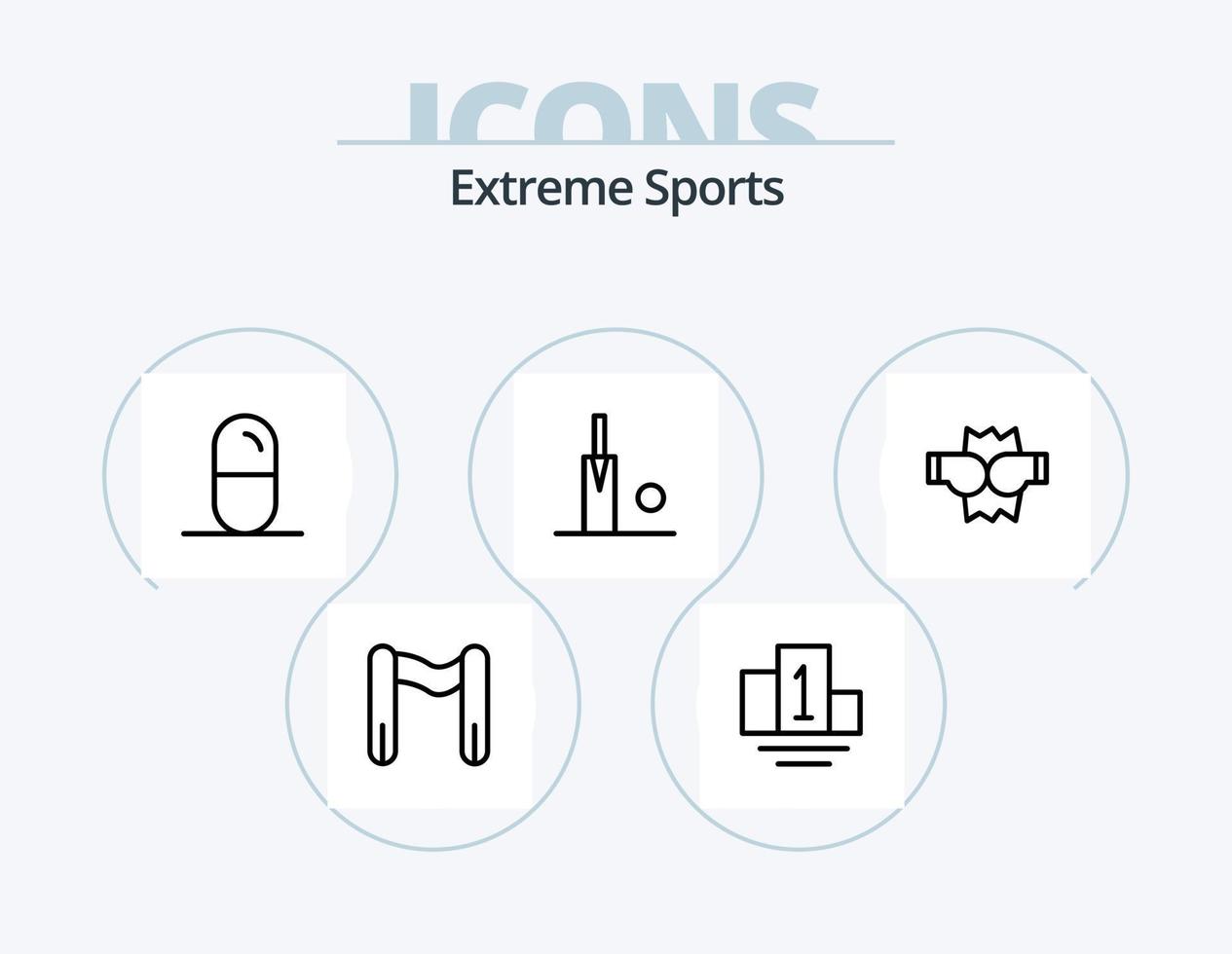sport lijn icoon pak 5 icoon ontwerp. sport. tennis racket. halters. tennis. racket vector
