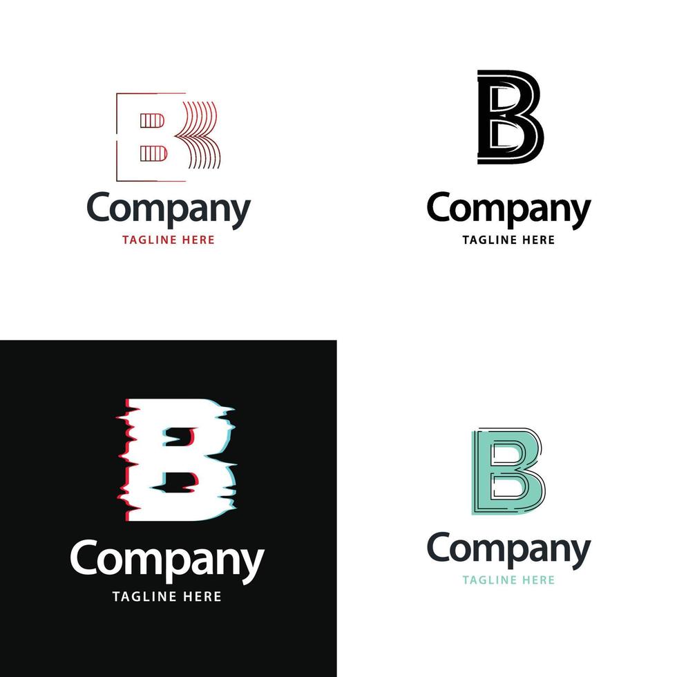 brief b groot logo pak ontwerp creatief modern logos ontwerp voor uw bedrijf vector