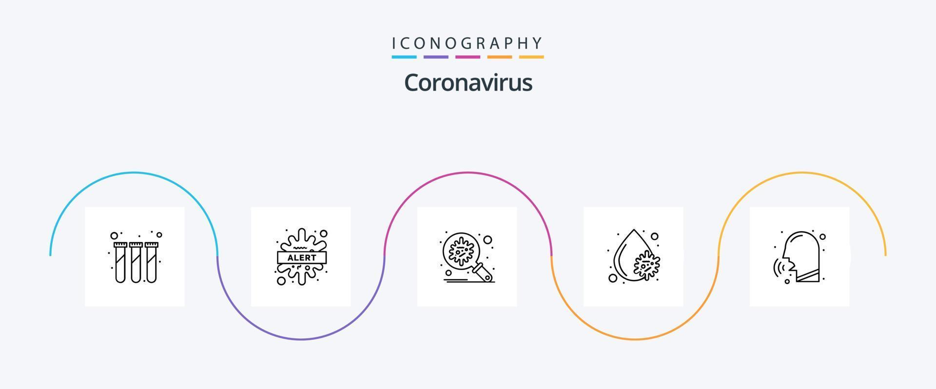 coronavirus lijn 5 icoon pak inclusief bloedplaatjes. bloed virus. virus. bloed. veiligheid vector