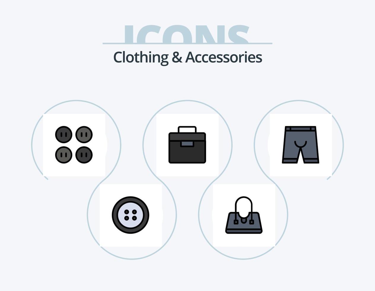 kleding en accessoires lijn gevulde icoon pak 5 icoon ontwerp. . tas. handtas vector