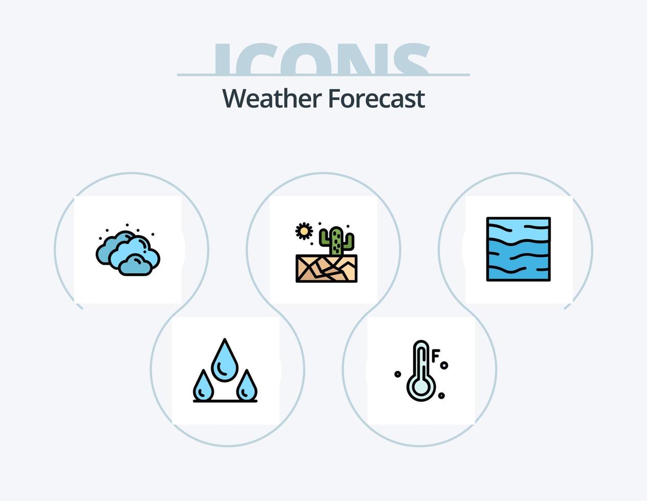 weer lijn gevulde icoon pak 5 icoon ontwerp. het weer. het weer. het weer. zon. voorspelling vector
