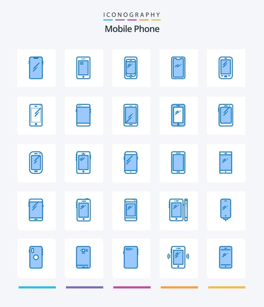 creatief mobiel telefoon 25 blauw icoon pak zo net zo mobiel. telefoon. huawei. pen. mobiel vector