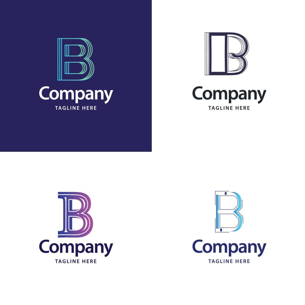 brief b groot logo pak ontwerp creatief modern logos ontwerp voor uw bedrijf vector