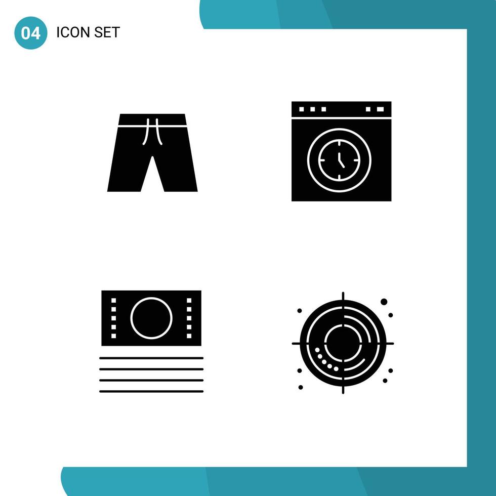 gebruiker koppel pak van eenvoudig solide glyphs van shorts contant geld kort bladzijde winkel bewerkbare vector ontwerp elementen