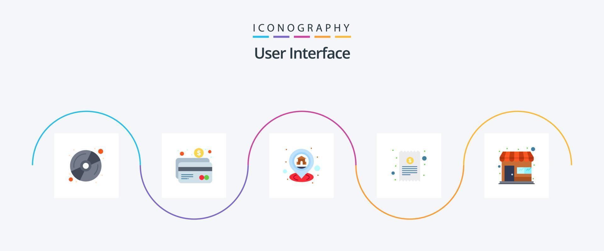 gebruiker koppel vlak 5 icoon pak inclusief markt op te slaan. financiën. huis. ontvangst. Bill vector