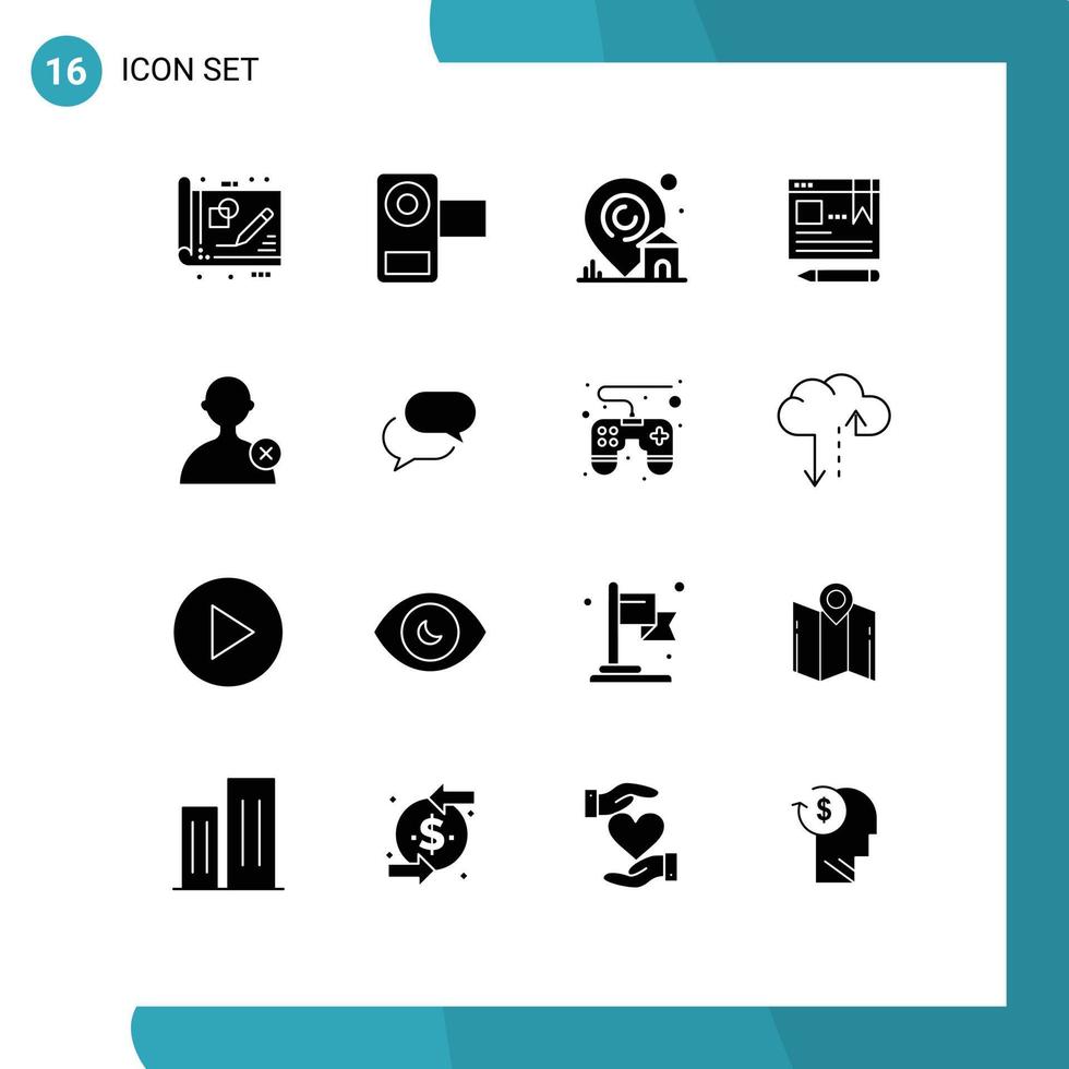 voorraad vector icoon pak van 16 lijn tekens en symbolen voor onderwijs tekst film browser huis bewerkbare vector ontwerp elementen