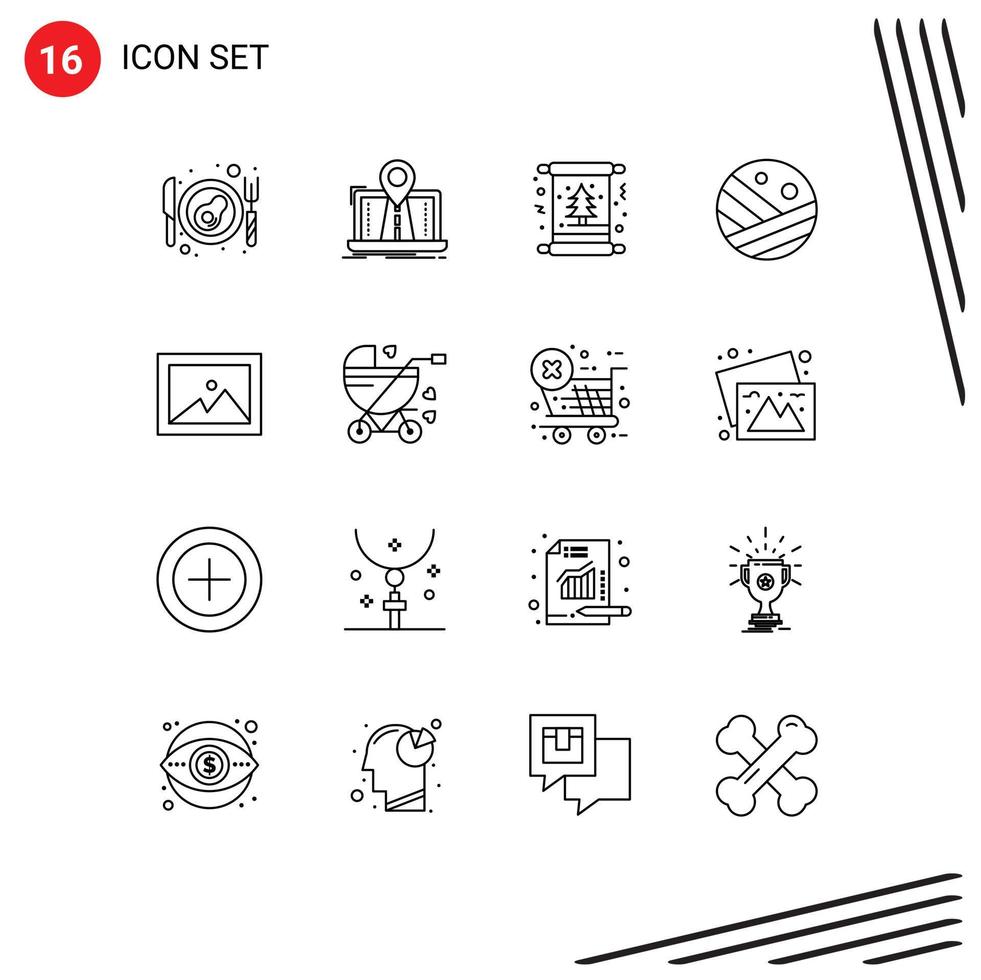 16 creatief pictogrammen modern tekens en symbolen van album eiwit kaart doorgaan winter bewerkbare vector ontwerp elementen