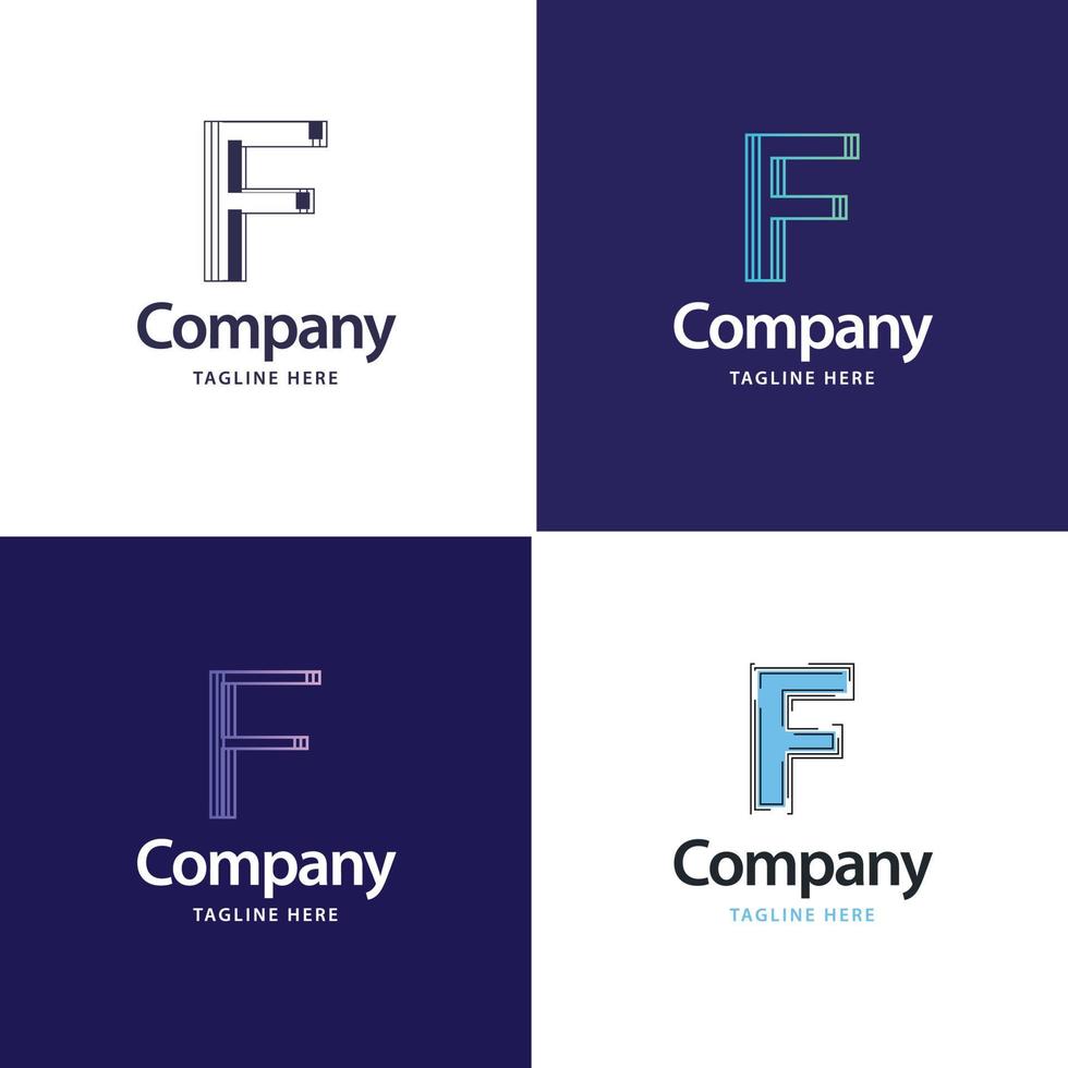 brief f groot logo pak ontwerp creatief modern logos ontwerp voor uw bedrijf vector