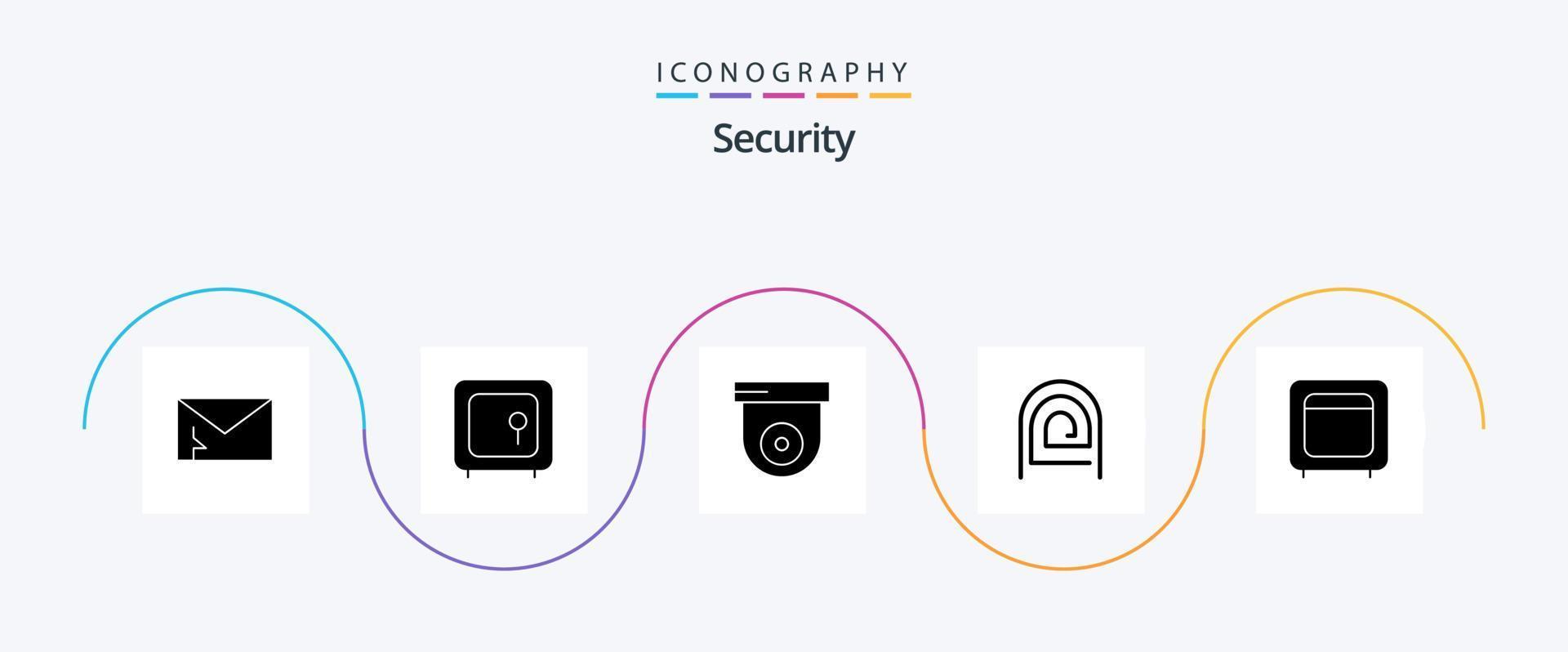 veiligheid glyph 5 icoon pak inclusief lezer. wachtwoord. geld. vingerafdruk. veiligheid vector