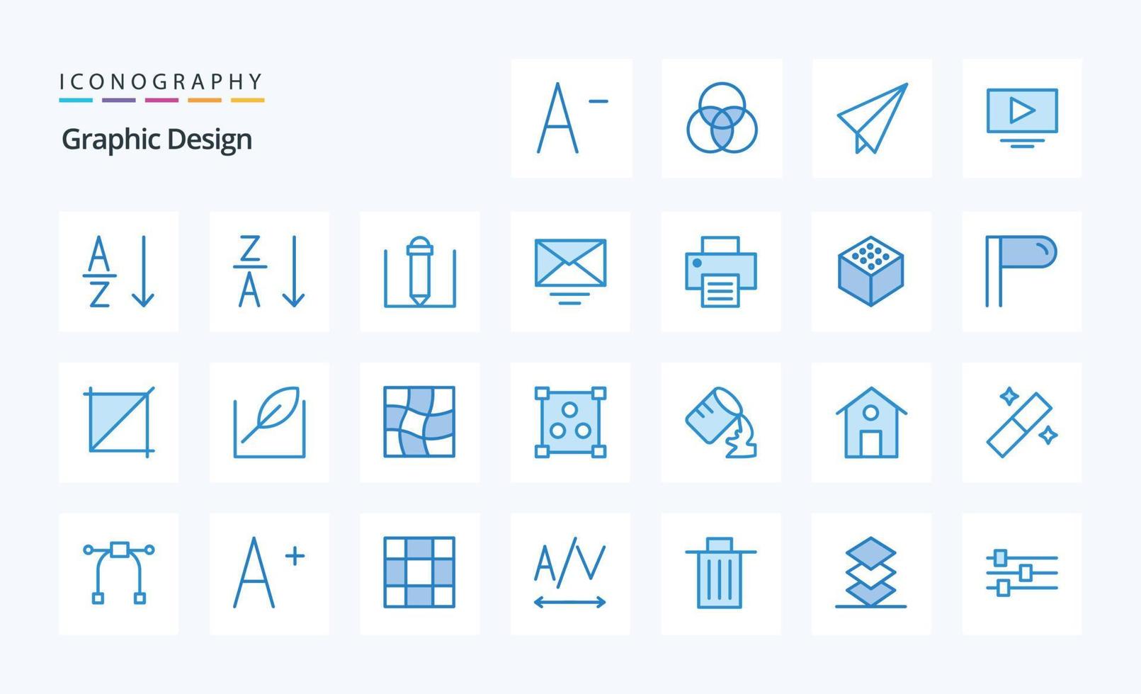 25 ontwerp blauw icoon pak vector