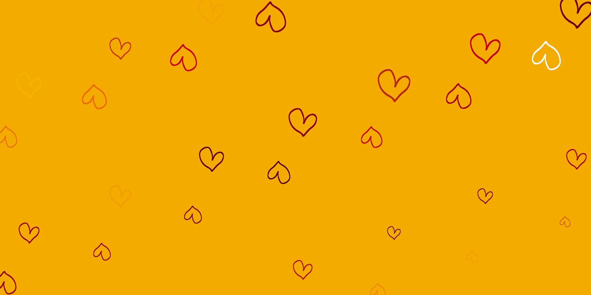 lichtbruin vector sjabloon met doodle harten.