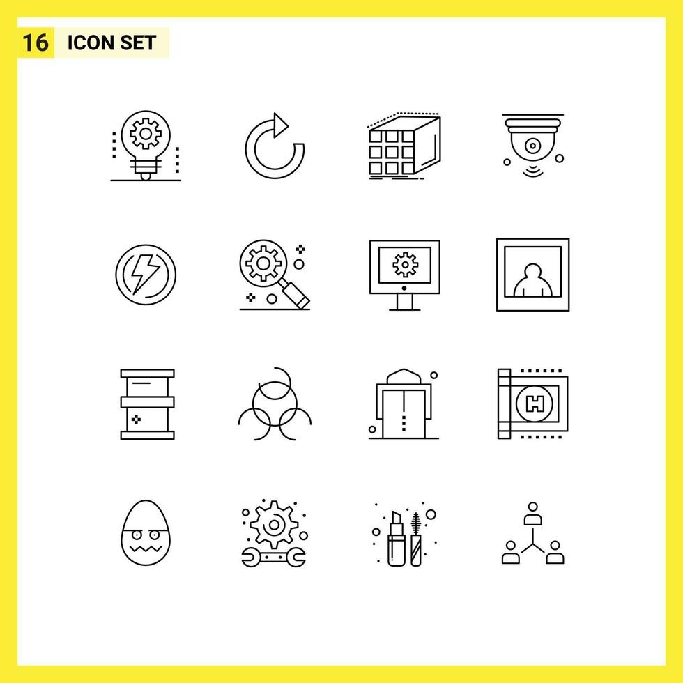 pictogram reeks van 16 gemakkelijk contouren van Wifi internet van dingen abstract internet Matrix bewerkbare vector ontwerp elementen