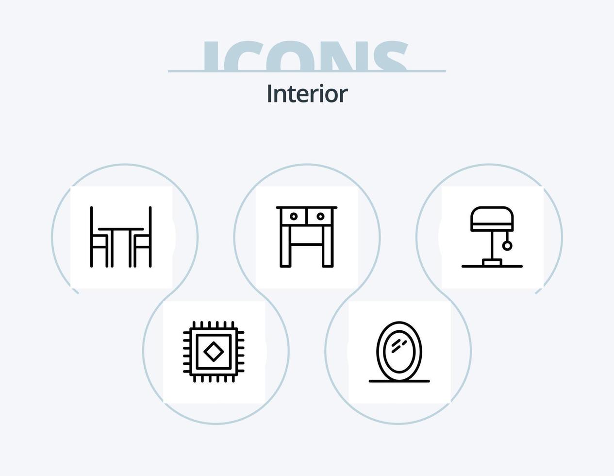 interieur lijn icoon pak 5 icoon ontwerp. . badkamer. . meubilair vector