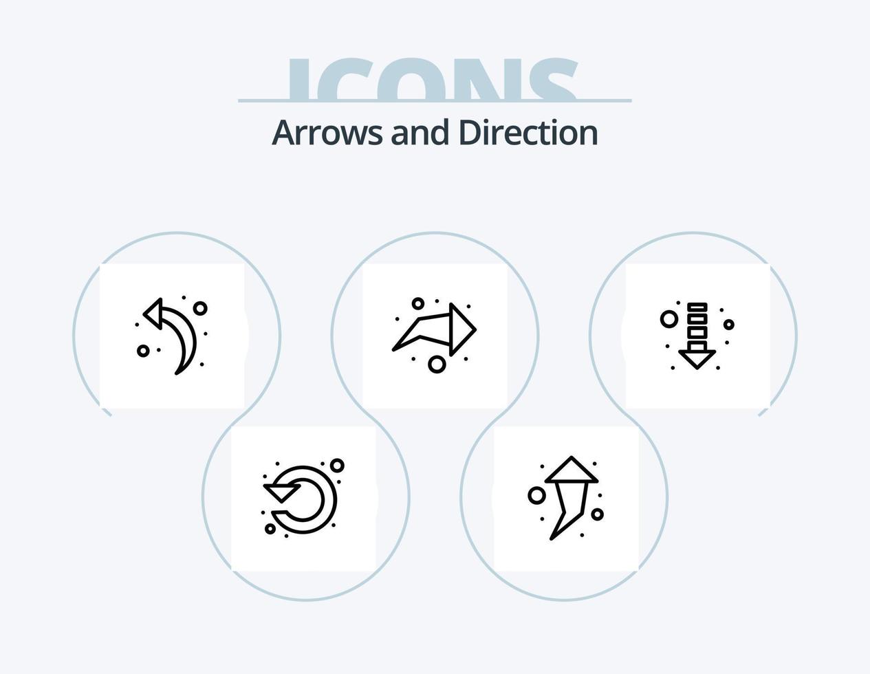 pijl lijn icoon pak 5 icoon ontwerp. tendens. omlaag. herhalen. richting. wijzer vector