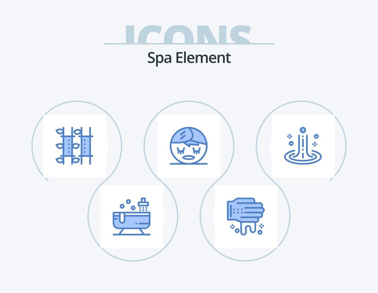 spa element blauw icoon pak 5 icoon ontwerp. spa. effect. massage. element. spa vector