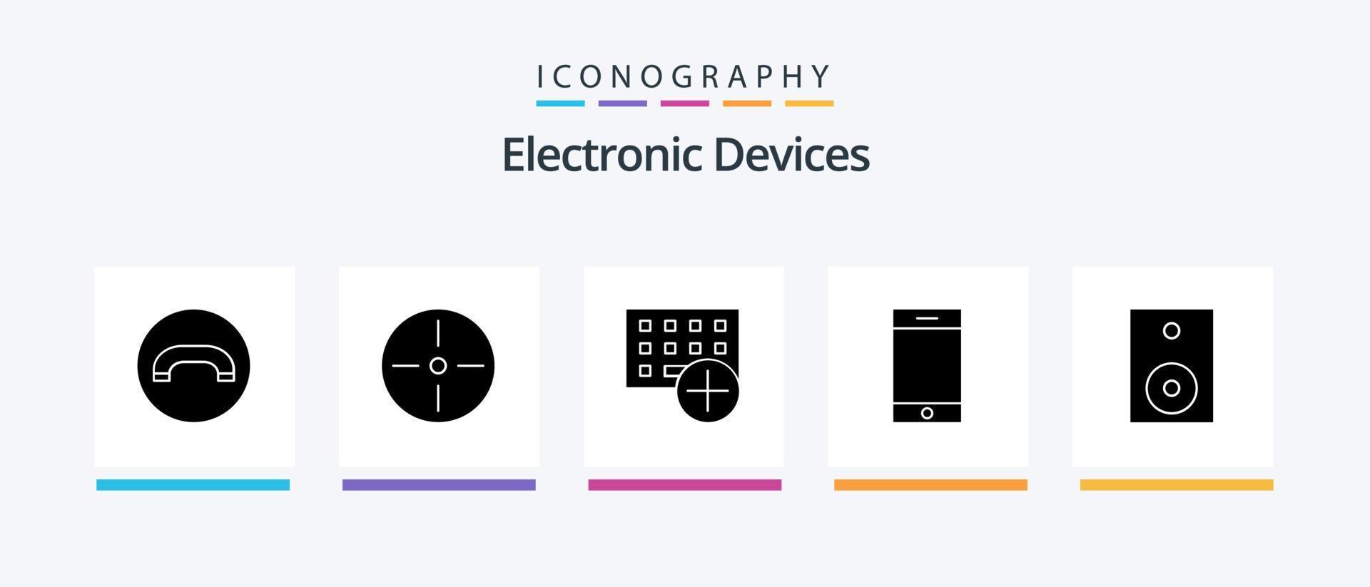 apparaten glyph 5 icoon pak inclusief producten. apparaten. computers. smartphone. apparaat. creatief pictogrammen ontwerp vector