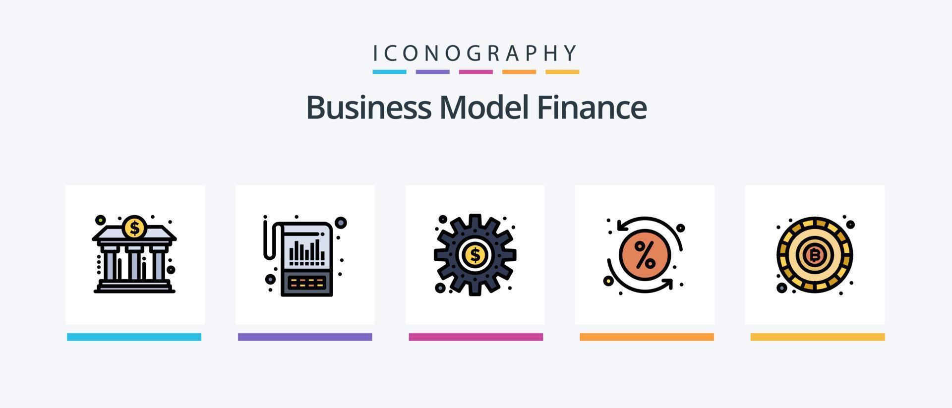 financiën lijn gevulde 5 icoon pak inclusief oplossing. geschiktheid. teken. financieel. vermindering. creatief pictogrammen ontwerp vector