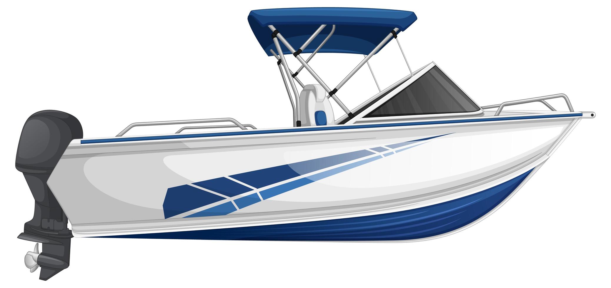 speedboot of motorboot geïsoleerd op een witte achtergrond vector