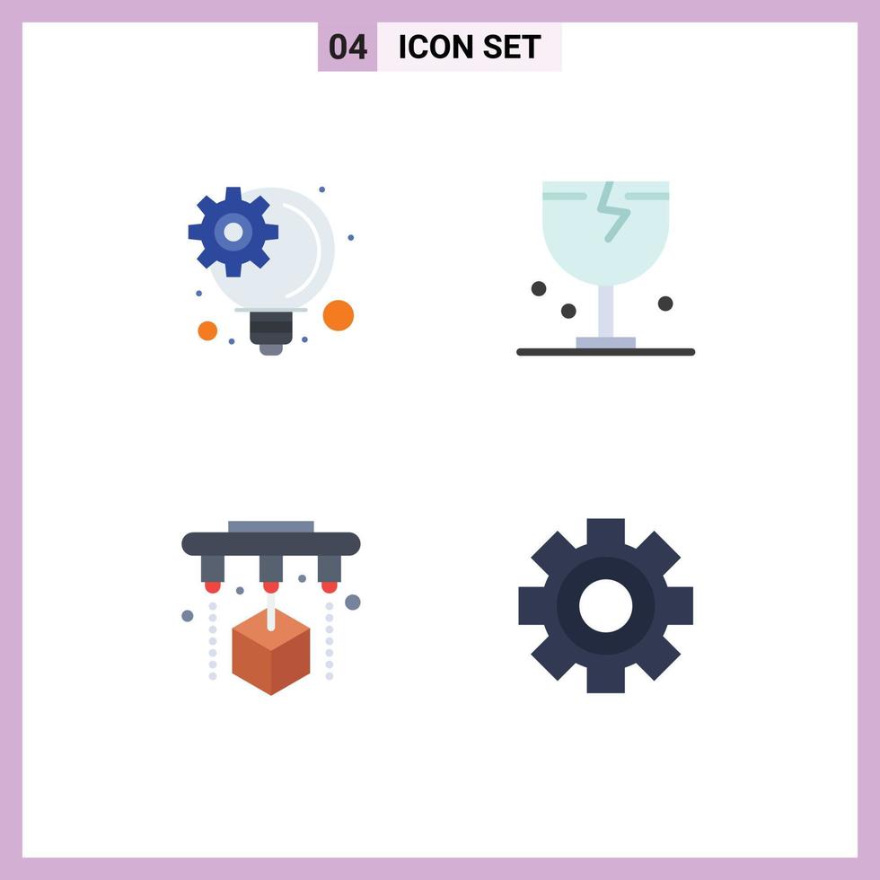 4 gebruiker koppel vlak icoon pak van modern tekens en symbolen van idee beheer het drukken voorzichtigheid logistiek tand bewerkbare vector ontwerp elementen