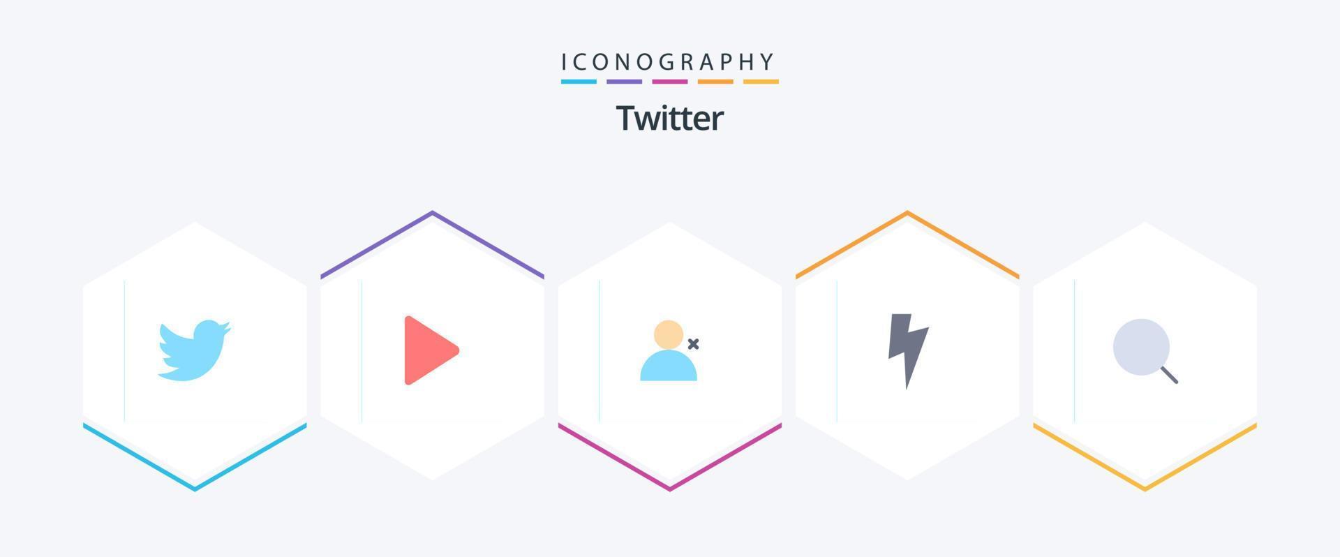 twitter 25 vlak icoon pak inclusief . maximaal stelt. hulpmiddel. zoeken vector