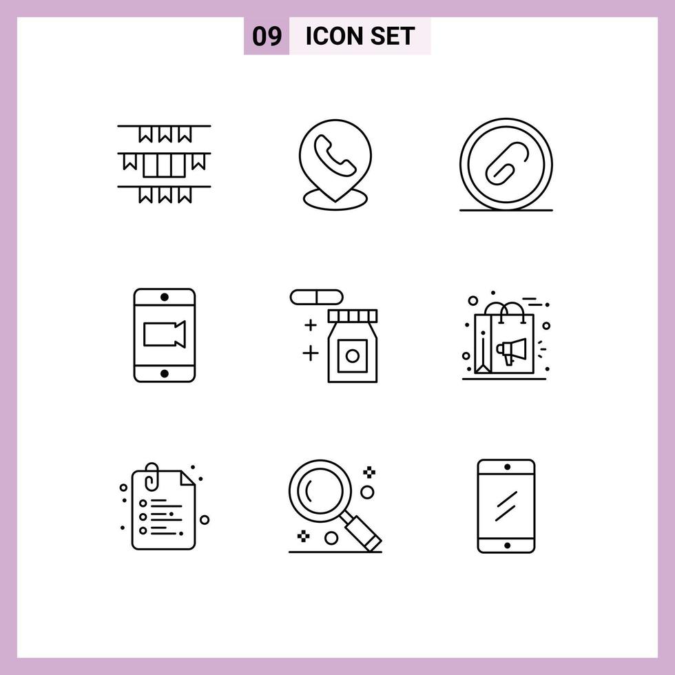 9 gebruiker koppel schets pak van modern tekens en symbolen van tablet video plaats mobiel het dossier bewerkbare vector ontwerp elementen