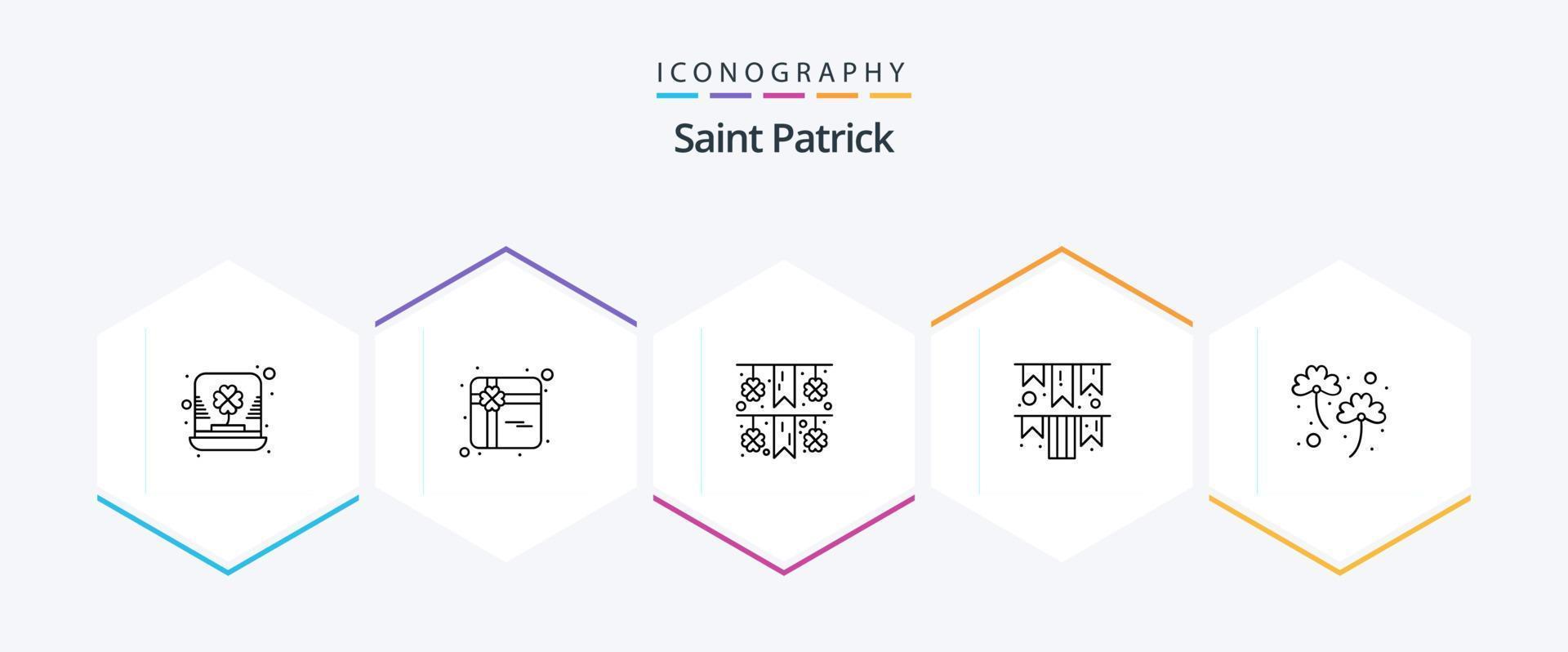 heilige Patrick 25 lijn icoon pak inclusief Iers. Klaver. festival. Iers dag. slinger vector