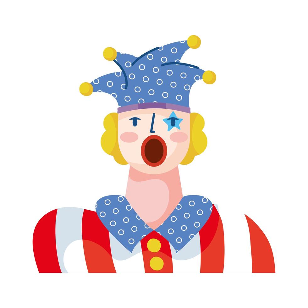 clown grappige hand tekenen stijl vector