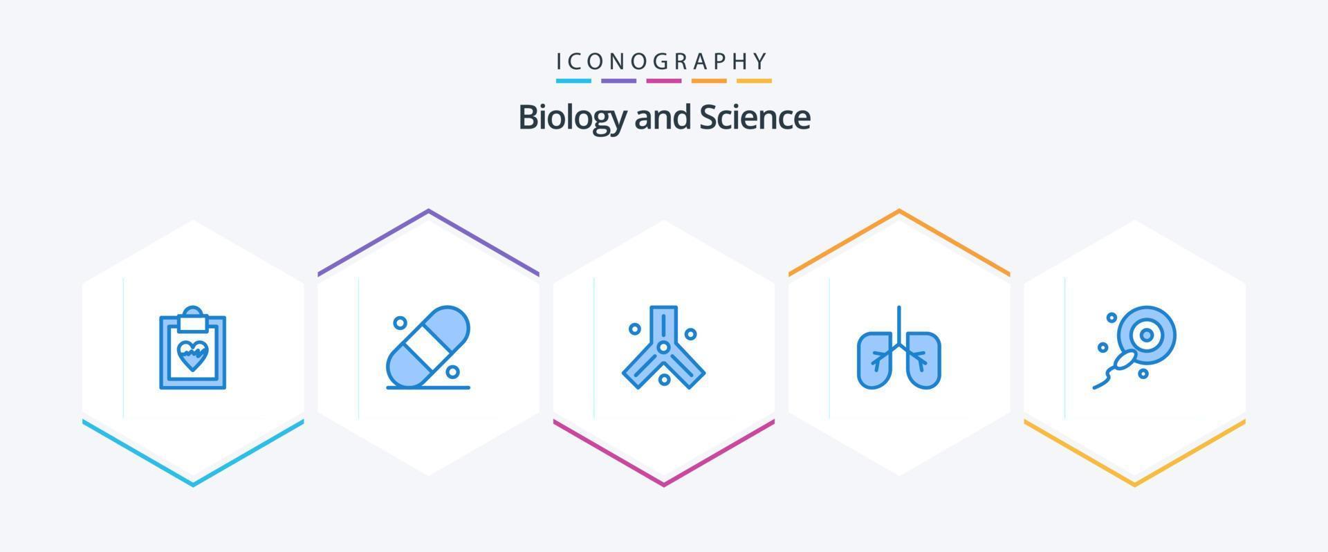 biologie 25 blauw icoon pak inclusief . . dna. bio. bevruchting vector