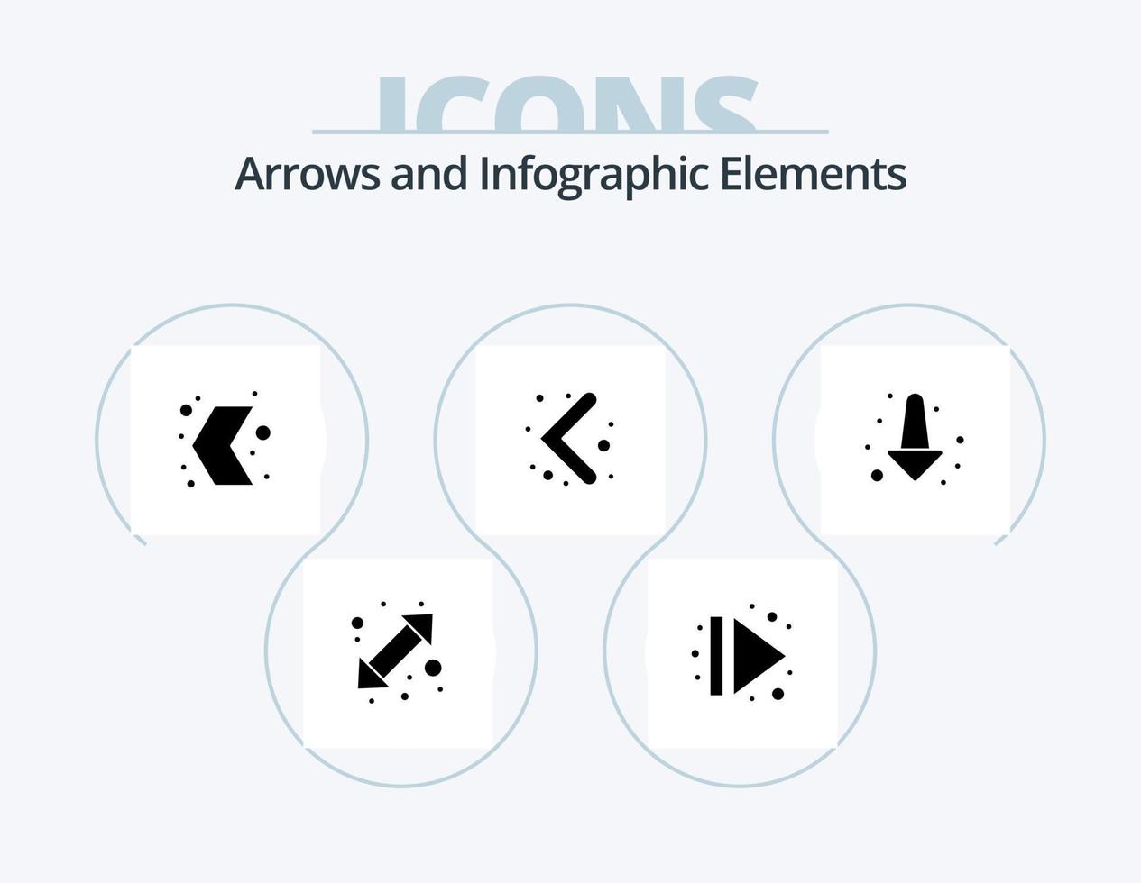 pijl glyph icoon pak 5 icoon ontwerp. omlaag. navigatie. pijl. links. wijzer vector